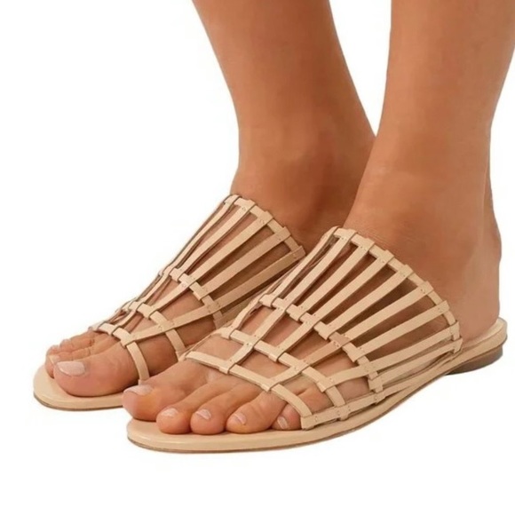 cult gaia Shoes - [Cult Gaia] Caged Leather Flat Sandals 37